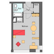 One-room apartment: Floor plan