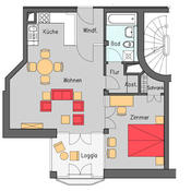 Two-room apartment: Floor plan