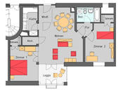 Three-room apartment: Floor plan